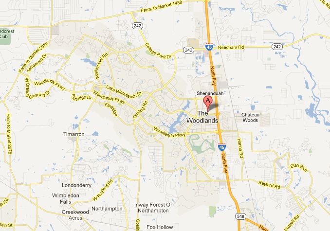 A Leash Above Service Area Map - The Woodlands, Texas